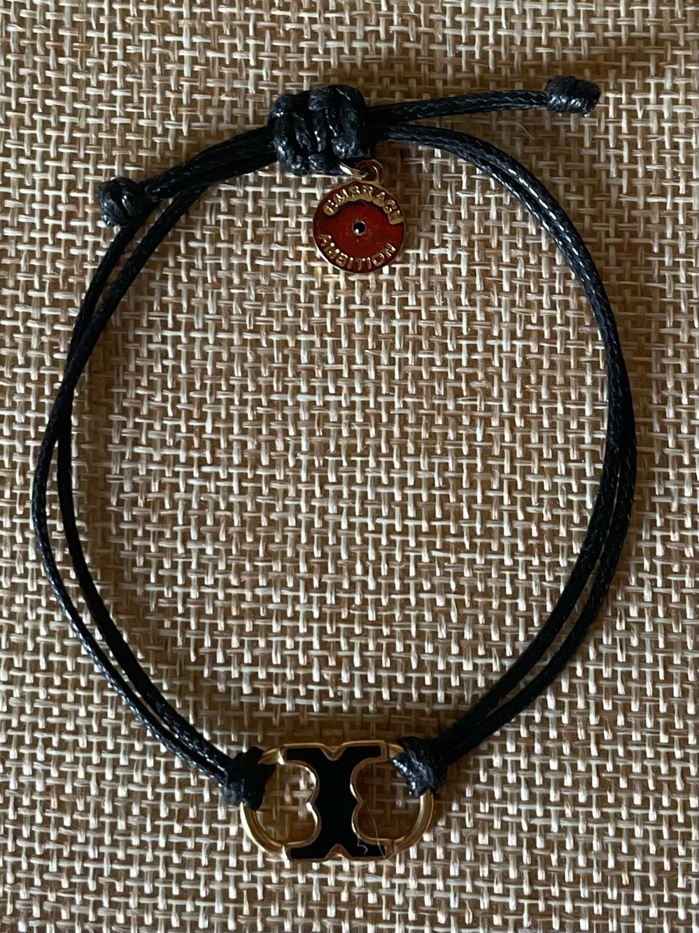 “Tory Burch” Black Cord Bracelet